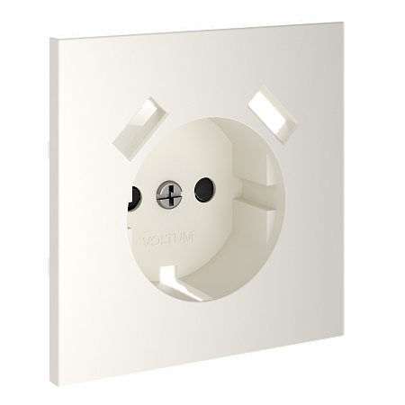 Накладка для розетки с заземлением и защитными шторками, с USB A+A Voltum S70 (хлопок) VLS000913