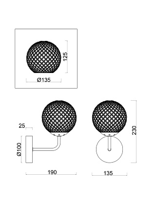 Бра Freya Navel FR8016WL-01BBS Бра Freya Navel FR8016WL-01BBS