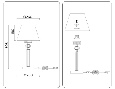 Настольная лампа Ambrella light LH71027