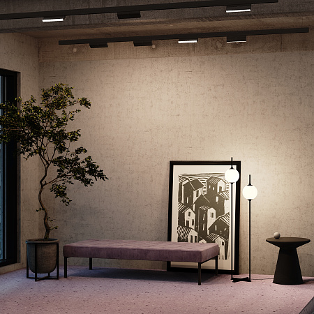 Трековый однофазный магнитный светодиодный светильник Maytoni Exility BASIS TR036-2-12W3K-B