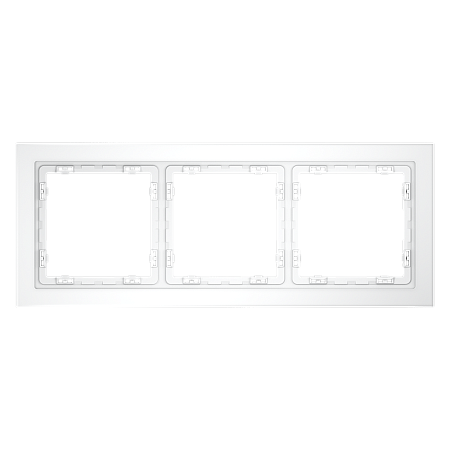 Рамка стеклянная VOLTUM S70 на 3 поста, (белый,матовый,стекло) VLS110302