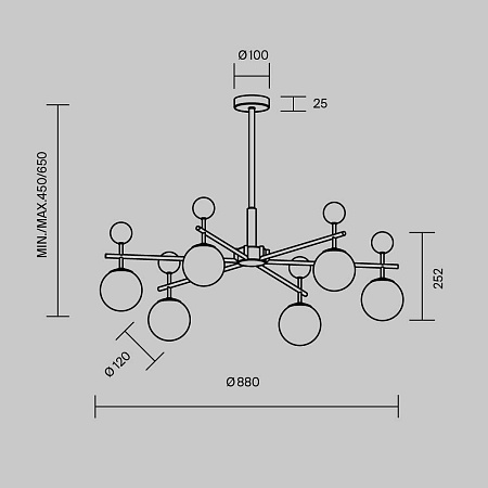 Люстра на штанге Maytoni Museo MOD436PL-07BS Люстра на штанге Maytoni Museo MOD436PL-07BS