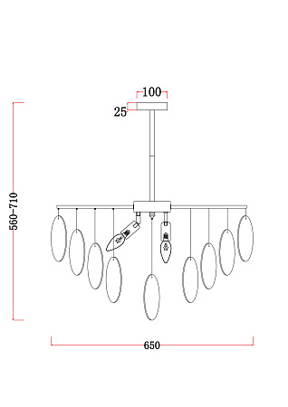Люстра на штанге Freya Porto FR5104PL-06BS