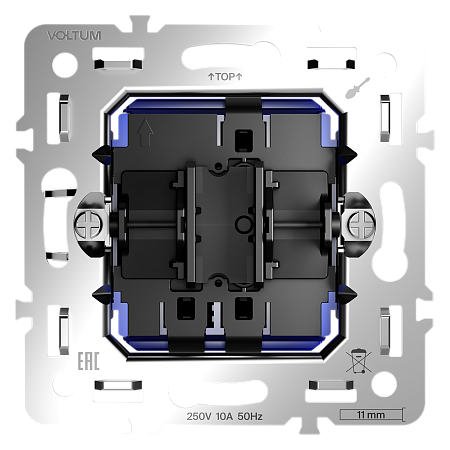 Механизм проходного переключателя одноклавишного 10А Voltum S70 VLS0103M Механизм проходного переключателя одноклавишного 10А Voltum S70 VLS0103M