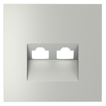 Накладка для розетки компьютерной двойной RJ45+RJ45 кат.6 Voltum S70 (сталь) VLS001405 Накладка для розетки компьютерной двойной RJ45+RJ45 кат.6 Voltum S70 (сталь) VLS001405