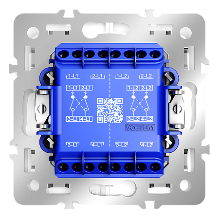 Выключатель двухклавишный перекрестный встраиваемый 10А Voltum S70 (белый) VLS020501