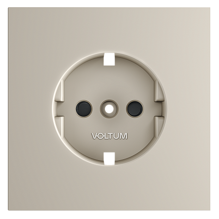 Накладка для розетки с заземлением и защитными шторками Voltum S70 (кашемир) VLS000703