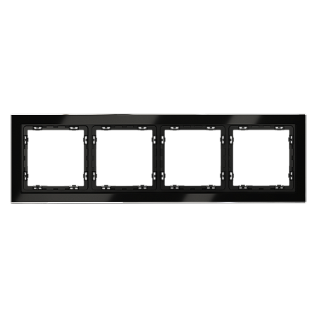 Рамка стеклянная VOLTUM S70 на 4 поста, (черный,стекло) VLS110408