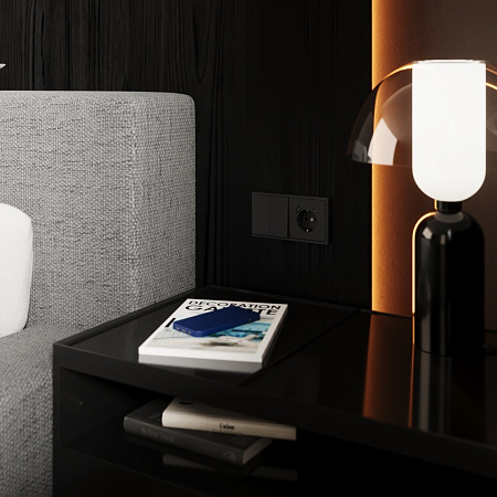 Выключатель двухклавишный перекрестный встраиваемый 10А Voltum S70 (графит) VLS020507