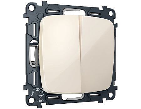 Комплект механизма 2-клавишного перекрестного выключателя 10A Omega MO303030