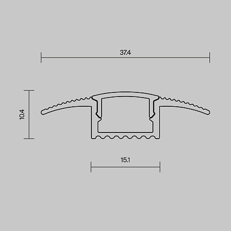 Профиль алюминиевый встраиваемый в пол Maytoni ALM-3710-S-2M 636022