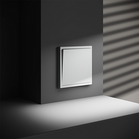 Перекрестный переключатель встраиваемый VOLTUM S70 одноклавишный (белый матовый) VLS010502