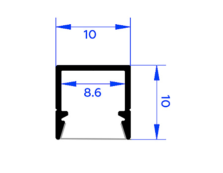 Профиль алюминиевый накладной 10*10 Illumination GP1650AL Профиль алюминиевый накладной 10*10 Illumination GP1650AL