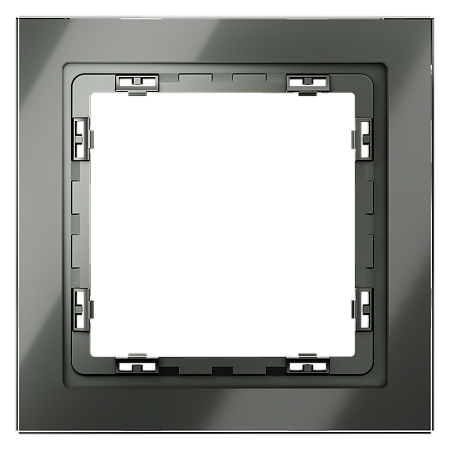Рамка стеклянная VOLTUM S70 на 1 пост, (титан, стекло) VLS110106