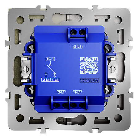 Выключатель двухклавишный встраиваемый для жалюзи 10А Voltum S70 (шелк) VLS020704