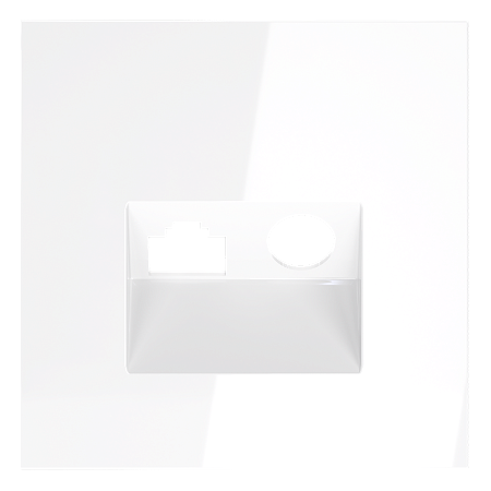 Накладка для розетки TV+RJ45 кат. 6 Voltum S70 (белый глянцевый) VLS002701