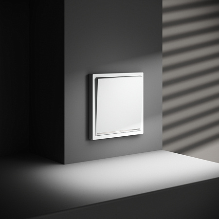 Проходной переключатель встраиваемый VOLTUM S70 одноклавишный с подсветкой (белый матовый) VLS010402