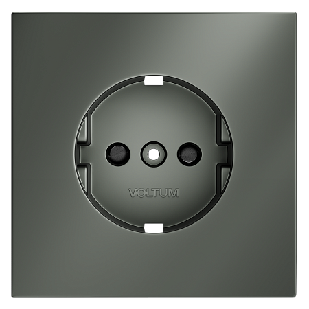 Накладка для розетки с заземлением и защитными шторками Voltum S70 (титан) VLS000706