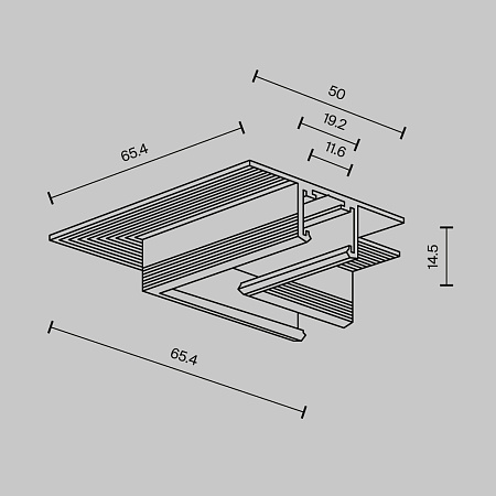 Угол-соединитель 45° встраиваемый под ГКЛ 12,5мм Maytoni Exility X TRA239CLS-42.12B