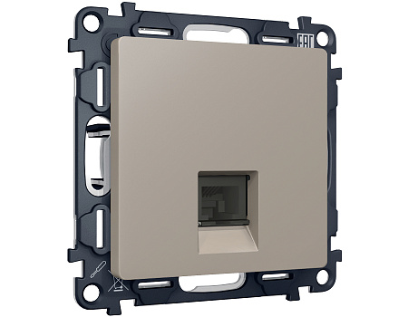 Комплект механизма компьютерной розетки RJ-45 (8P8C) CAT6A экранированной с автоматической защитной шторкой Ambrella Volt Alfa MA372005