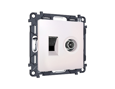 Комплект механизма розетки компьютерной + TV оконечной RJ-45 (8P8C) CAT6/50-870 MHz 1dB с автоматической защитной шторкой MA MA212510