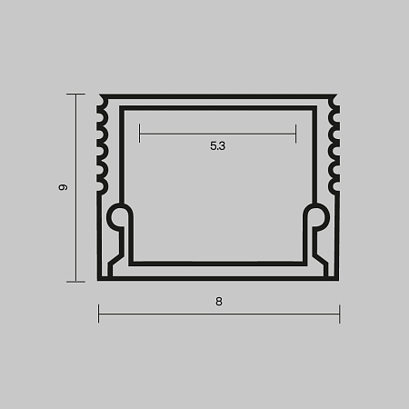 Алюминиевый профиль накладной Maytoni ALM-0809-B-2M 631002