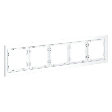 Рамка стеклянная VOLTUM S70 на 5 постов, (белый,матовый,стекло) VLS110502
