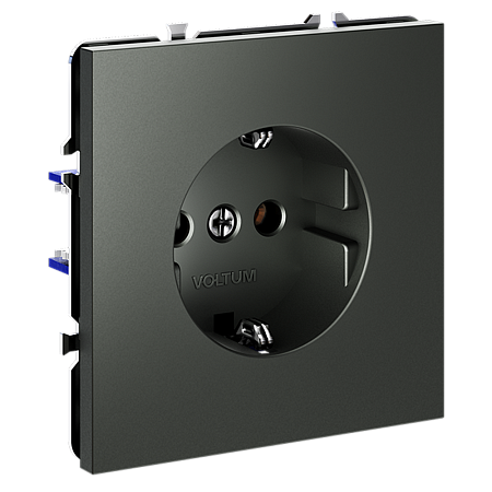 Розетка встраиваемая VOLTUM S70 с заземлением (титан) VLS040106