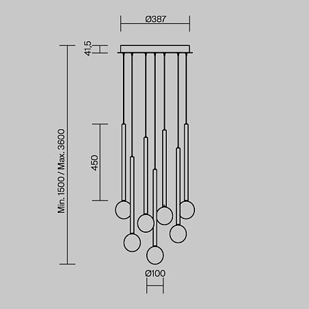 Светильник подвесной светодиодный Maytoni Bubble dream MOD383PL-L20BBS3K
