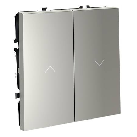 Выключатель двухклавишный встраиваемый для жалюзи 10А Voltum S70 (сталь) VLS020705