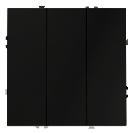 Выключатель встраиваемый VOLTUM S70 трехклавишный (черный матовый) VLS030108