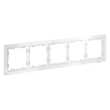 Рамка стеклянная VOLTUM S70 на 5 постов, (белый, стекло) VLS110501