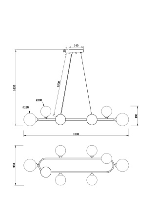 Люстра подвесная Freya Globos FR5222PL-08B