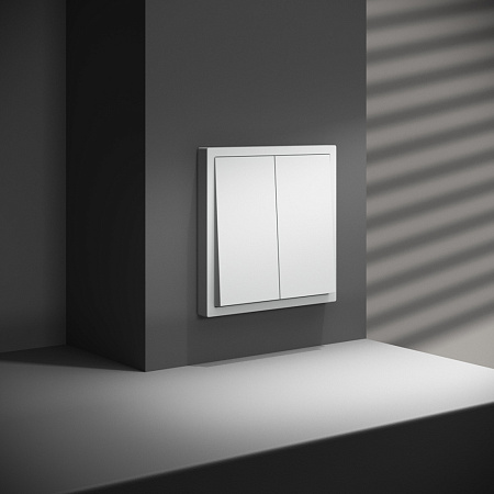 Выключатель двухклавишный перекрестный встраиваемый 10А Voltum S70 (белый) VLS020502