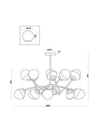 Люстра на штанге Freya Volani FR8017PL-10MG Люстра на штанге Freya Volani FR8017PL-10MG