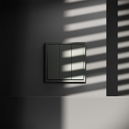 Выключатель встраиваемый VOLTUM S70 трехклавишный (титан) VLS030106