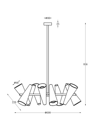 Светильник подвесной Maytoni Giro MOD095PL-10W
