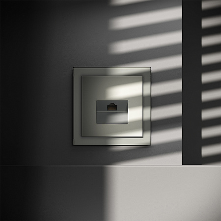 Розетка компьютерная встраиваемая VOLTUM S70 RJ45 кат.6, (сталь) VLS060105