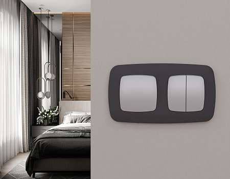 Комплект механизма 2-клавишного перекрестного выключателя 10A Omega MO503030 Комплект механизма 2-клавишного перекрестного выключателя 10A Omega MO503030