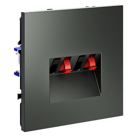 Розетка акустическая встраиваемая VOLTUM S70 4-местная, (титан) VLS060306