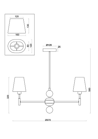 Люстра на штанге Freya Soho FR2028PL-03N