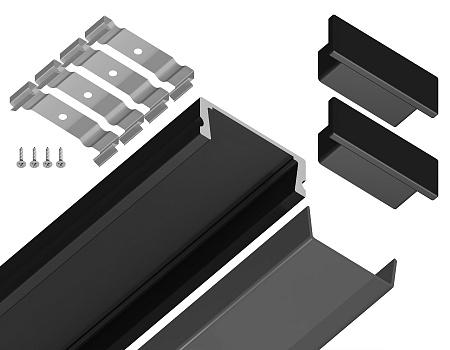 Накладной профиль для светодиодной ленты ILLUMINATION GP1700BK/BK