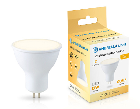 Лампа светодиодная MR16 13W GU5.3 2700K Ambrella light 161303