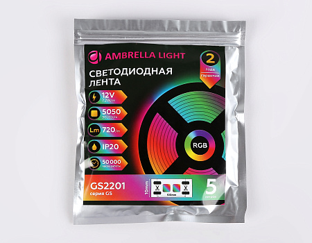 Светодиодная лента RGB GS2201 5050 30Led 7.2W 12V IP20 RGB GS GS2201