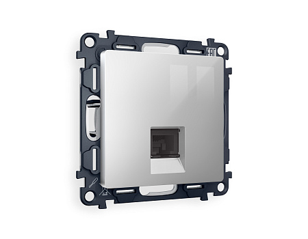 Комплект механизма компьютерной розетки RJ-45 (8P8C) CAT6A экранированной с автоматической защитной шторкой Ambrella Volt Alfa MA412005 Комплект механизма компьютерной розетки RJ-45 (8P8C) CAT6A экранированной с автоматической защитной шторкой Ambrella Volt Alfa MA412005