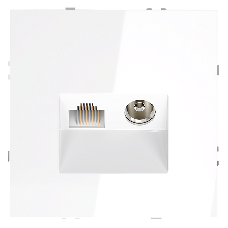 Розетка телевизионная встраиваемая TV+RJ45 кат. 6 Voltum S70 (белый глянцевый) VLS060701 Розетка телевизионная встраиваемая TV+RJ45 кат. 6 Voltum S70 (белый глянцевый) VLS060701