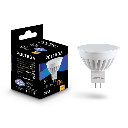 Лампа светодиодная 10Вт GU5.3 3000К 220V Voltega Sofit 7264