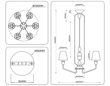 Люстра подвесная High light LH75401 Люстра подвесная High light LH75401