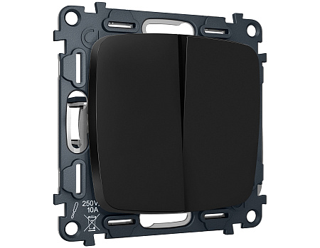 Комплект механизма 2-клавишного перекрестного выключателя 10A Omega MO803030 Комплект механизма 2-клавишного перекрестного выключателя 10A Omega MO803030