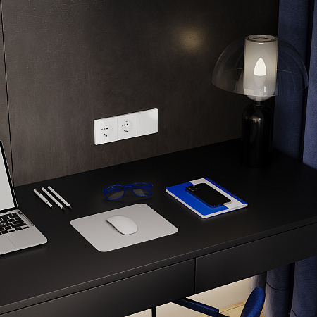 Выключатель встраиваемый VOLTUM S70 одноклавишный с подсветкой (белый глянцевый) VLS010201